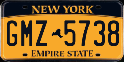 NY license plate GMZ5738