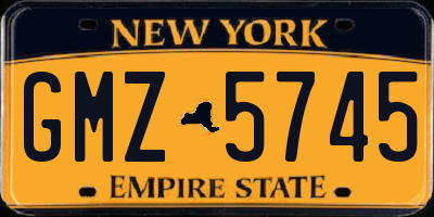 NY license plate GMZ5745