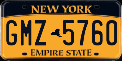 NY license plate GMZ5760
