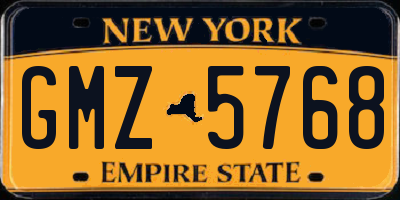 NY license plate GMZ5768