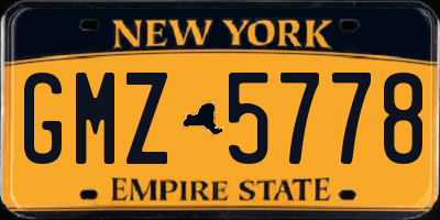 NY license plate GMZ5778