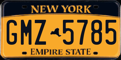 NY license plate GMZ5785