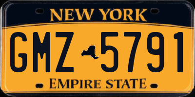 NY license plate GMZ5791