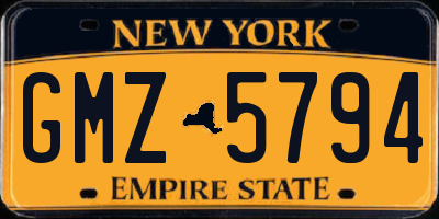 NY license plate GMZ5794