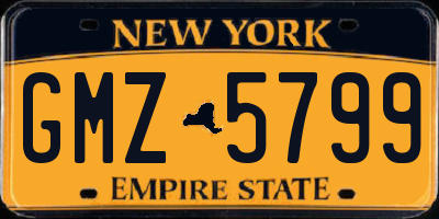 NY license plate GMZ5799