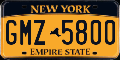 NY license plate GMZ5800
