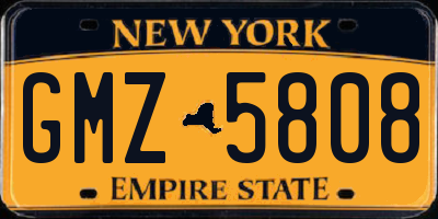 NY license plate GMZ5808