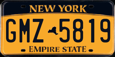 NY license plate GMZ5819