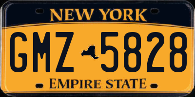 NY license plate GMZ5828
