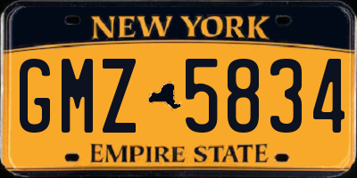 NY license plate GMZ5834