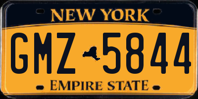NY license plate GMZ5844
