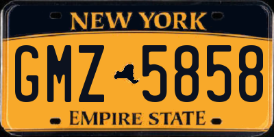 NY license plate GMZ5858