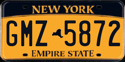 NY license plate GMZ5872