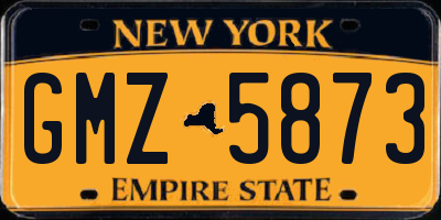 NY license plate GMZ5873