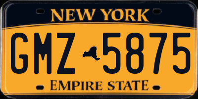 NY license plate GMZ5875
