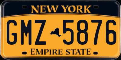 NY license plate GMZ5876