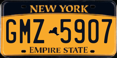 NY license plate GMZ5907