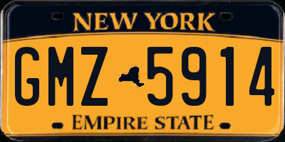 NY license plate GMZ5914