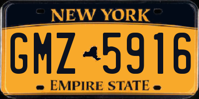 NY license plate GMZ5916