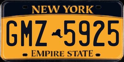 NY license plate GMZ5925