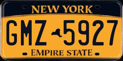 NY license plate GMZ5927