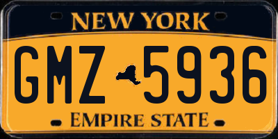 NY license plate GMZ5936