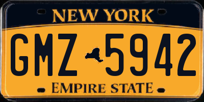 NY license plate GMZ5942