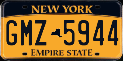NY license plate GMZ5944