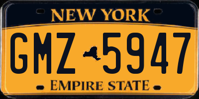 NY license plate GMZ5947