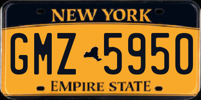 NY license plate GMZ5950