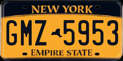 NY license plate GMZ5953