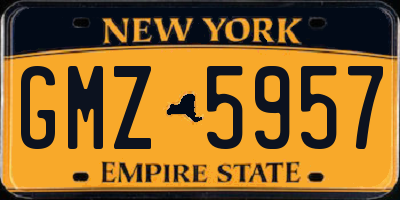 NY license plate GMZ5957