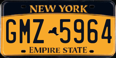 NY license plate GMZ5964