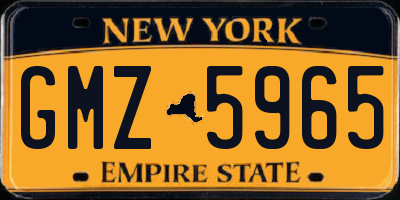 NY license plate GMZ5965