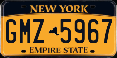 NY license plate GMZ5967