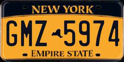 NY license plate GMZ5974