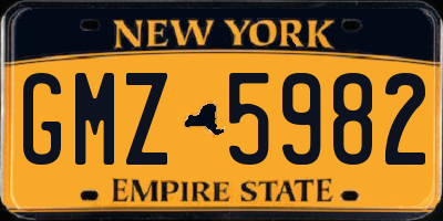 NY license plate GMZ5982
