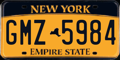 NY license plate GMZ5984