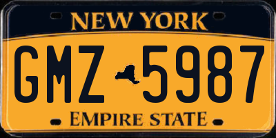 NY license plate GMZ5987