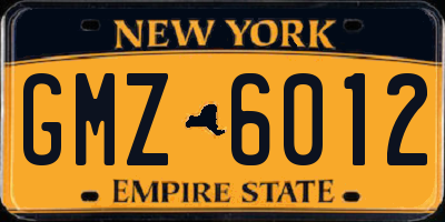 NY license plate GMZ6012