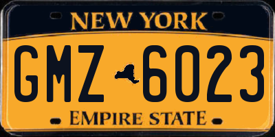 NY license plate GMZ6023
