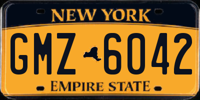 NY license plate GMZ6042