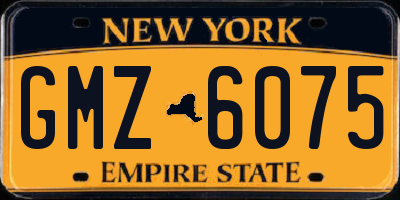 NY license plate GMZ6075