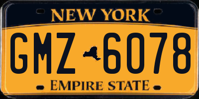 NY license plate GMZ6078