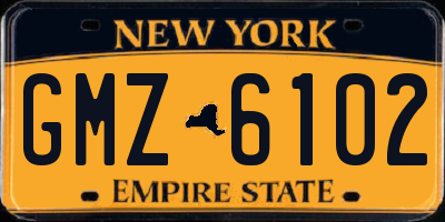 NY license plate GMZ6102