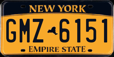NY license plate GMZ6151