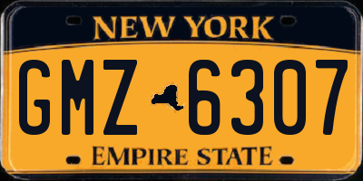 NY license plate GMZ6307