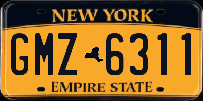 NY license plate GMZ6311