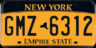 NY license plate GMZ6312