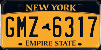 NY license plate GMZ6317